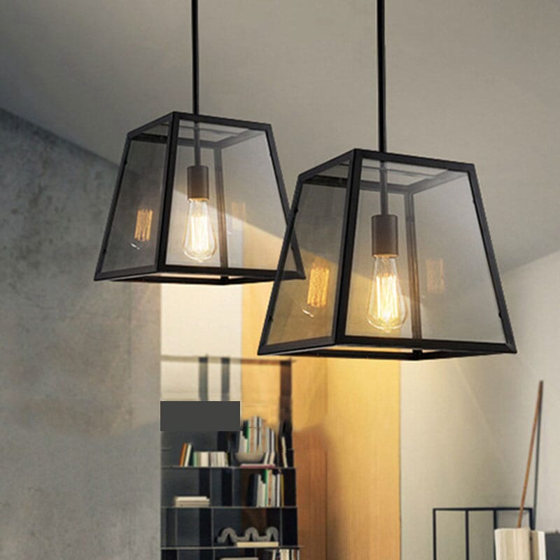 AeroLoft Glass Pendant Fixtures With Rust-Proof Iron Frame