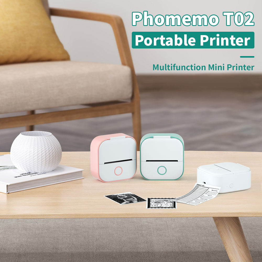 Przenośna mini drukarka — bezatramentowa drukarka fotograficzna Bluetooth do natychmiastowych wydruków