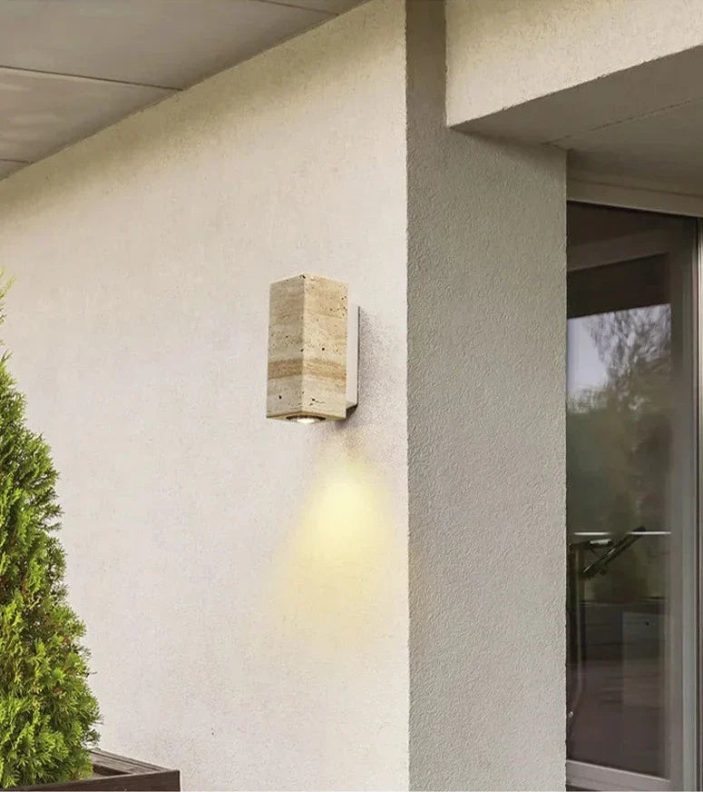 EmberStone Travertine Wall Light With LED For Living Rooms