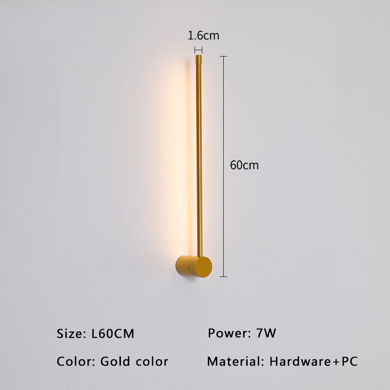 Modern minimalistisk LED-vägglampa, guld eller svart, AC85-265V