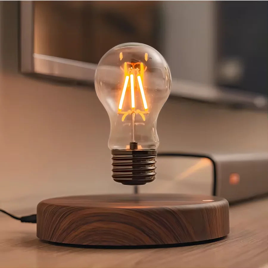 Magnetic Levitation Lamp — Floating LED Bulb, Tri-Color Touch Control