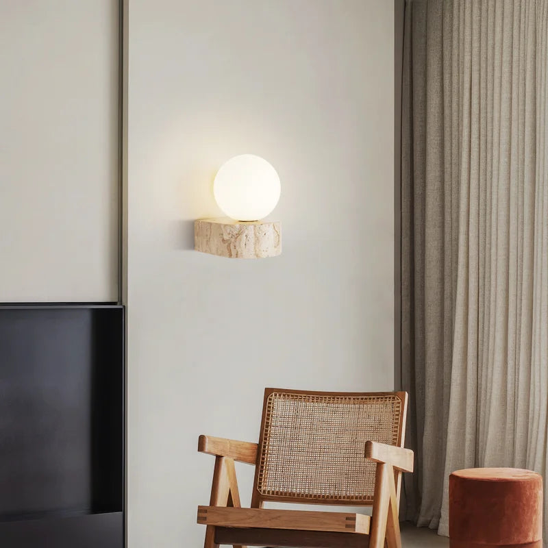 Moderne japansk LED-væglampe - retrodesign, varmt lys