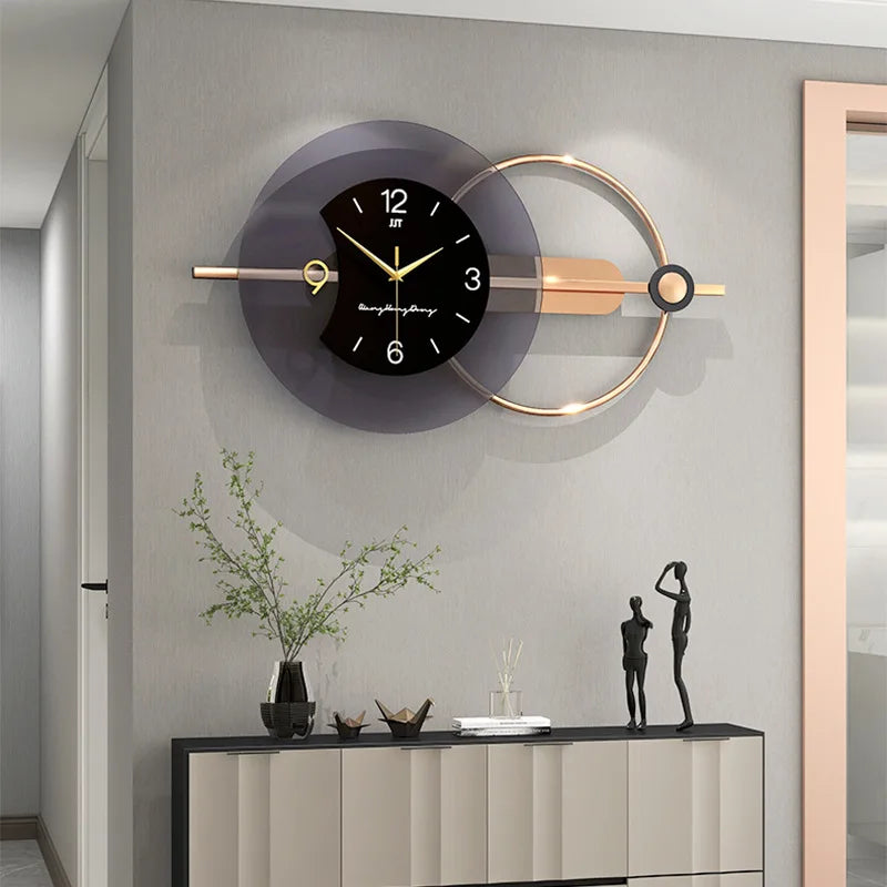 Double-Layer Ring Wall Clock — Modern Hanging Timepiece
