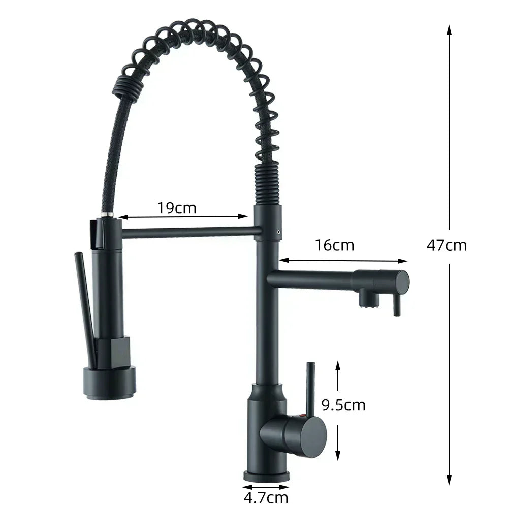 FluxSpout köksblandare med dubbla funktioner — flexibel pip med fjäder
