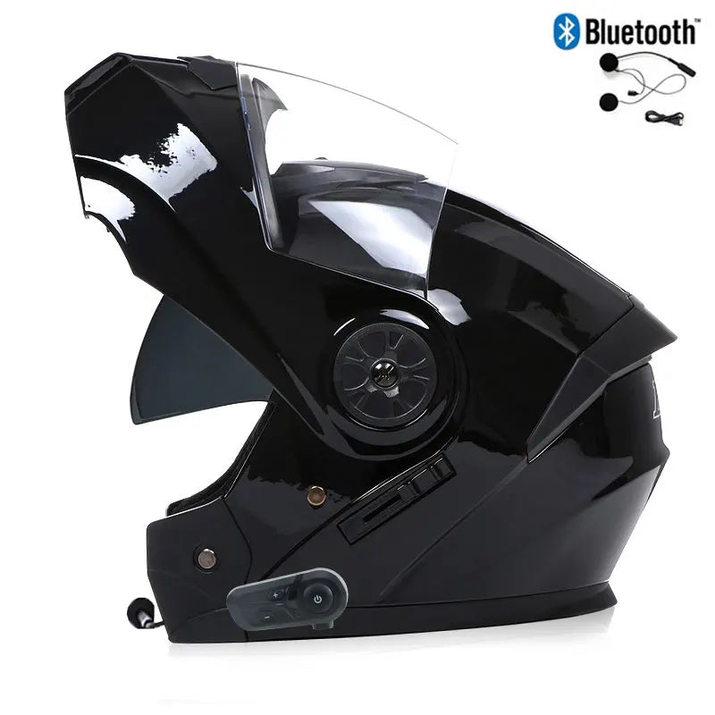 Modular Bluetooth Motorcycle Helmet — Flip-Up Chin Bar, Built-In Sun Visor