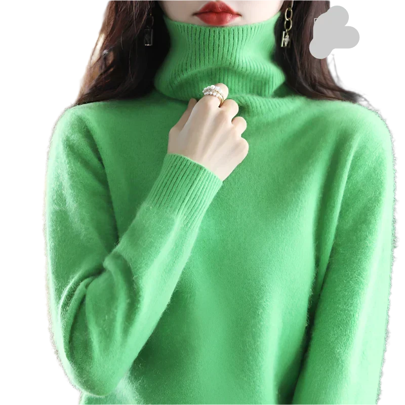 Jersey de cuello alto Sinead de punto japonés, 100% cachemira, para mujer