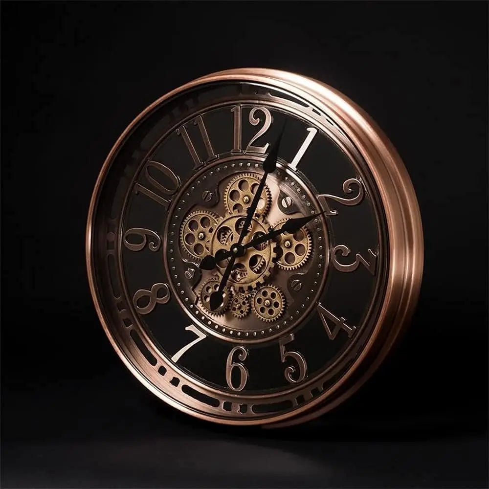 Starožitné měděné nástěnné hodiny CopperTime, 21 palců — vintage dekorace