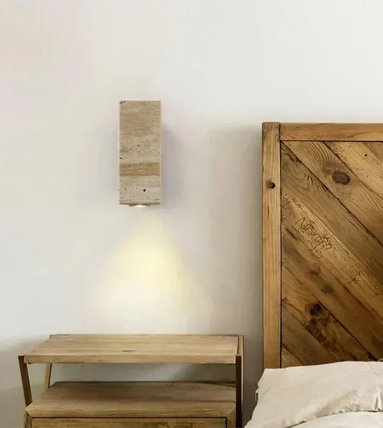 EmberStone Travertine Wall Light With LED For Living Rooms