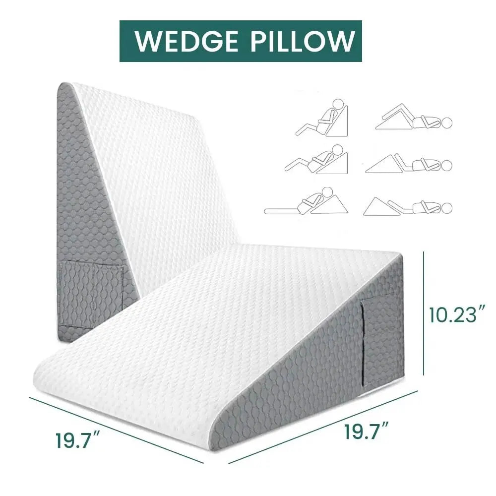 Cuscino a cuneo in memory foam — design di supporto inclinato, cuscino confortevole per più posizioni