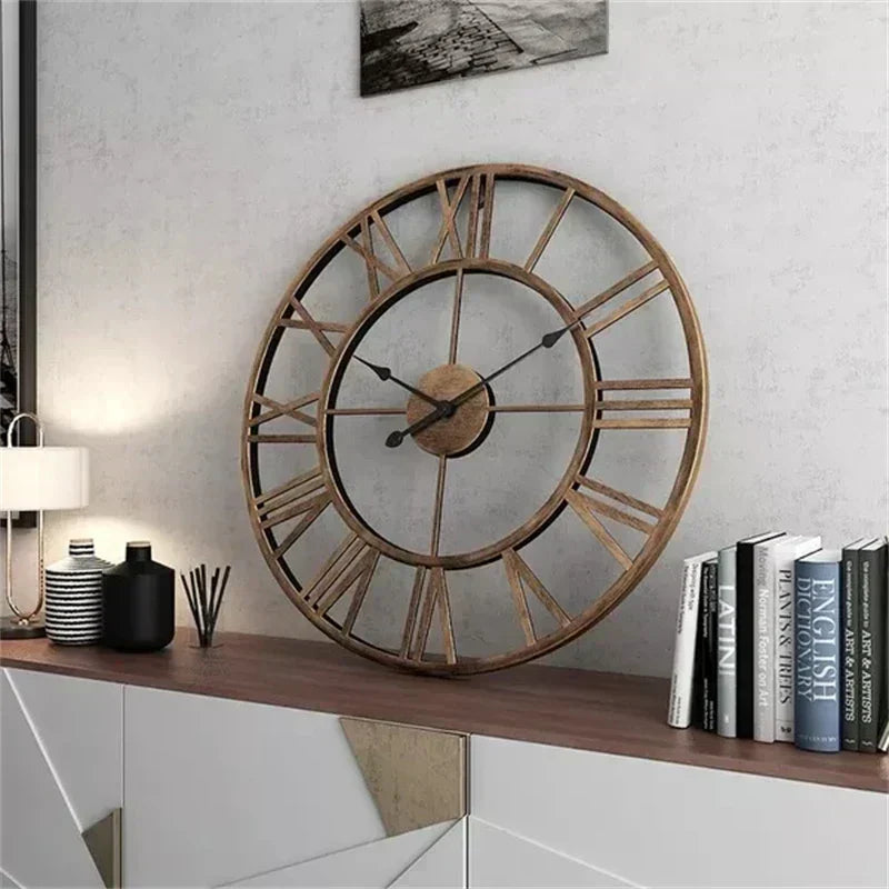 Contemporary Wall Clock With 3D Display Of Roman Numerals For Modern Home Decor