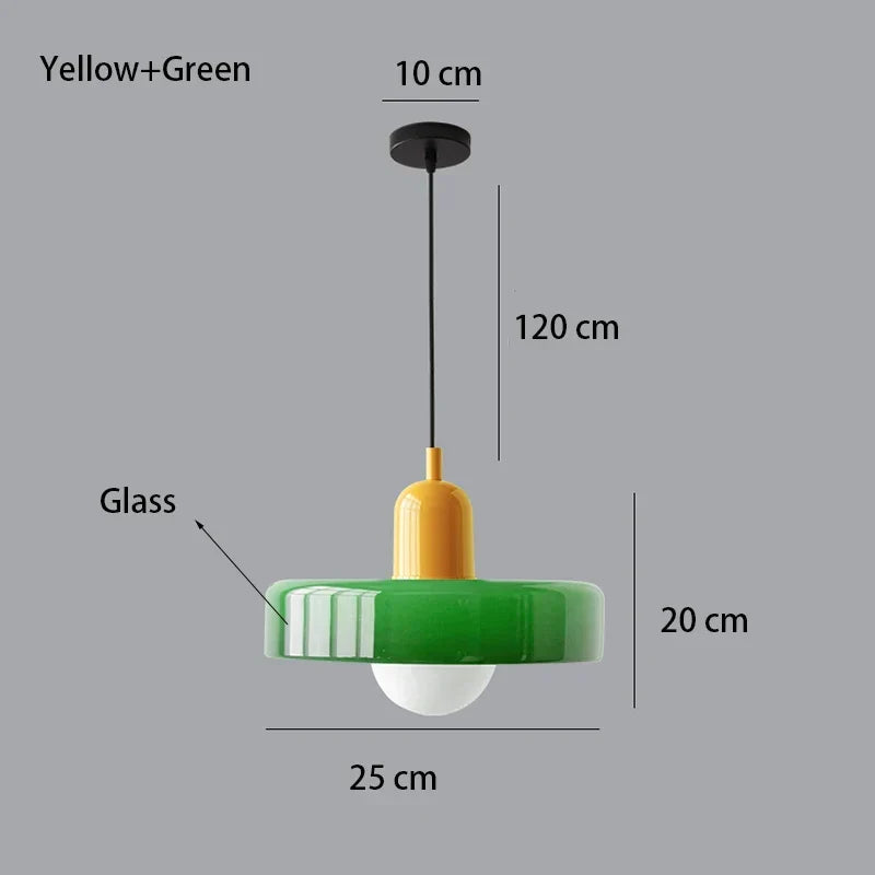 Lampadario retrò nordico in vetro — Lampada regolabile in altezza
