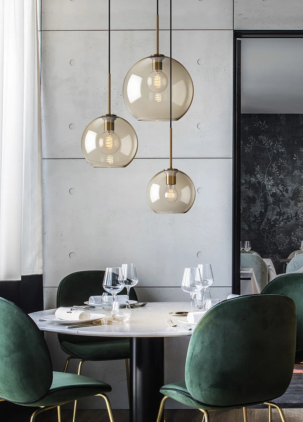Industriële Nordic hanglamp van glas en led - modern luxearmatuur