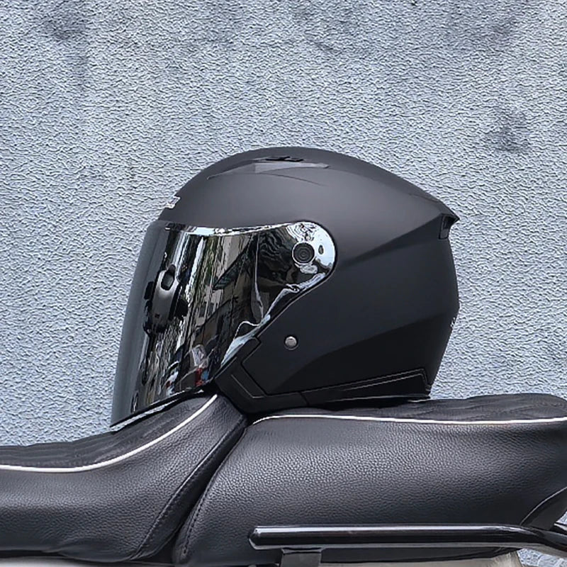 スリークォーター バイクヘルメット — ダブルバイザー、軽量1050g