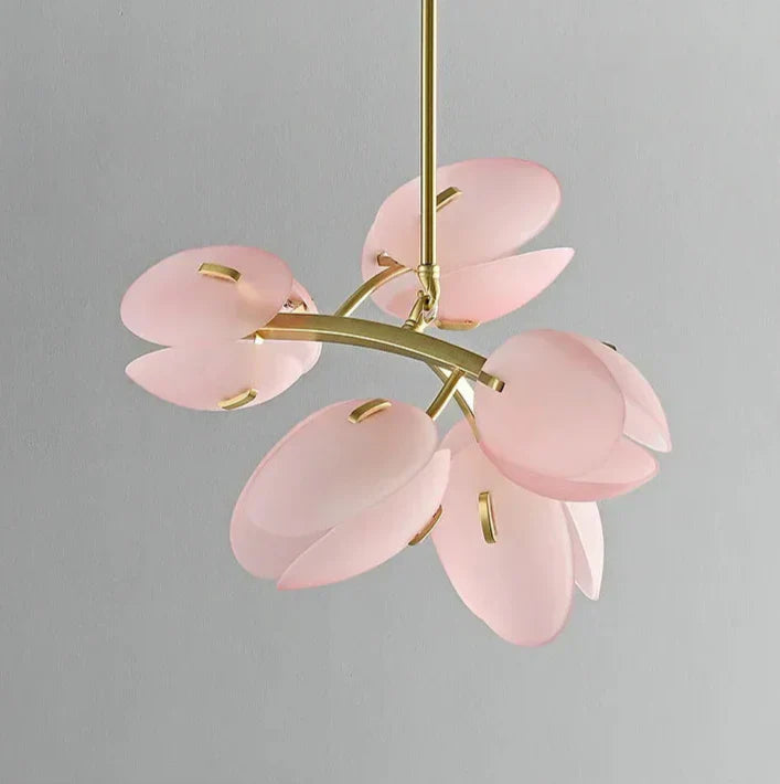 Nova Ceiling Light With Scandinavian Pink Tulip Glass Shade