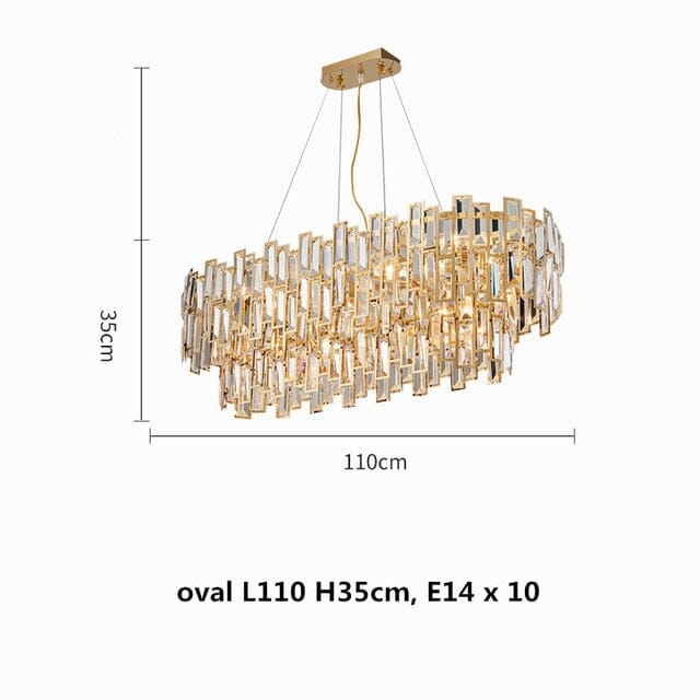 Lucienne Chandelier — Postmodern Golden Crystal Pendant Light