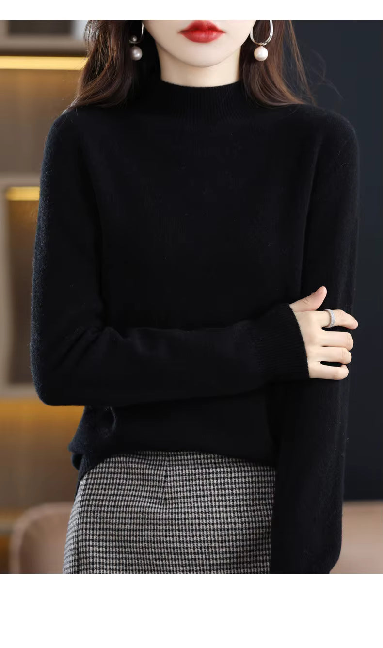 Damski sweter Sarah z 100% czystej wełny kaszmirowej — krój dopasowany