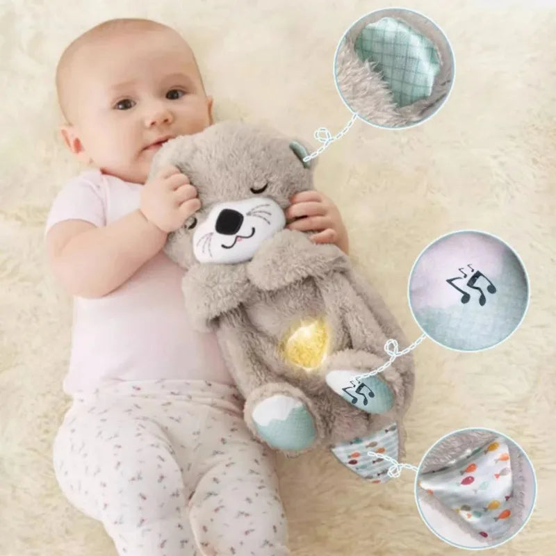 Kuscheltier Otter zum Einschlafen für Babys — Atembewegung und Nachtlicht
