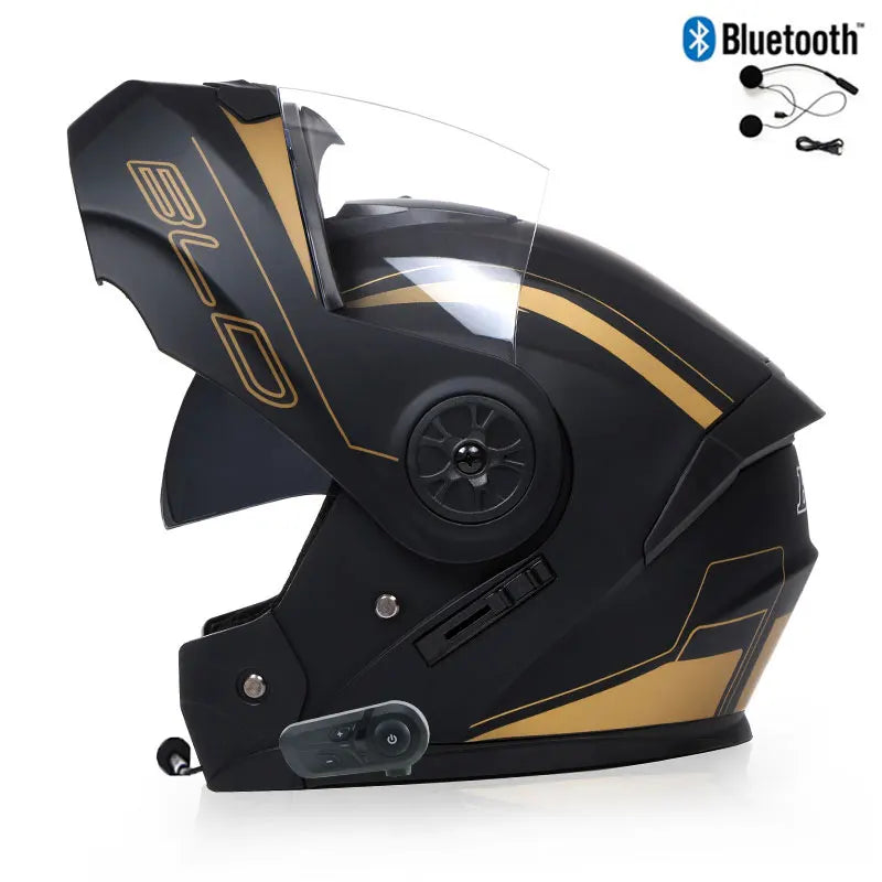 Modular Bluetooth Motorcycle Helmet — Flip-Up Chin Bar, Built-In Sun Visor