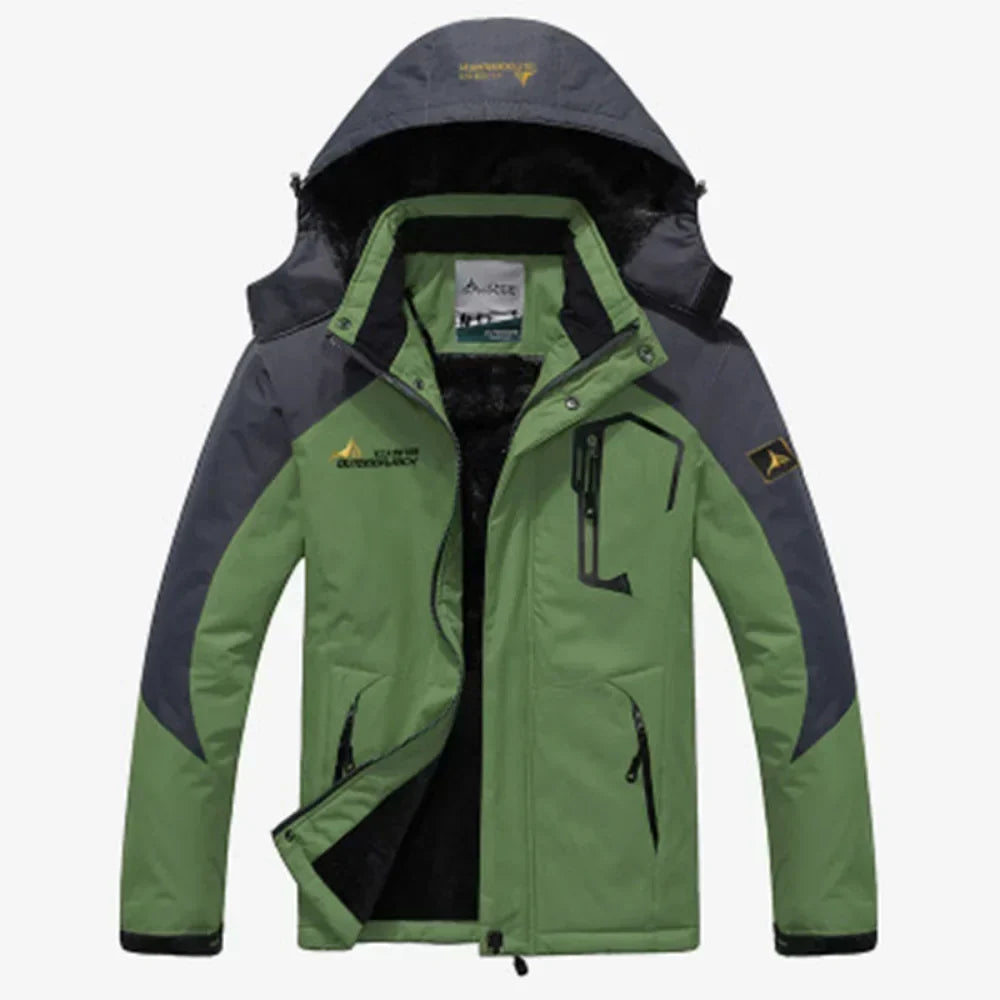 Herren-Winterparka mit Isolierung — wasserdichter, winddichter Anorak mit Kapuze