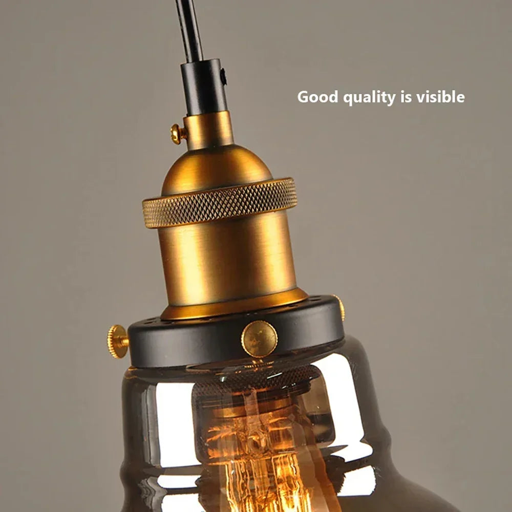 Suspension en verre rétro industrielle — Luminaire suspendu