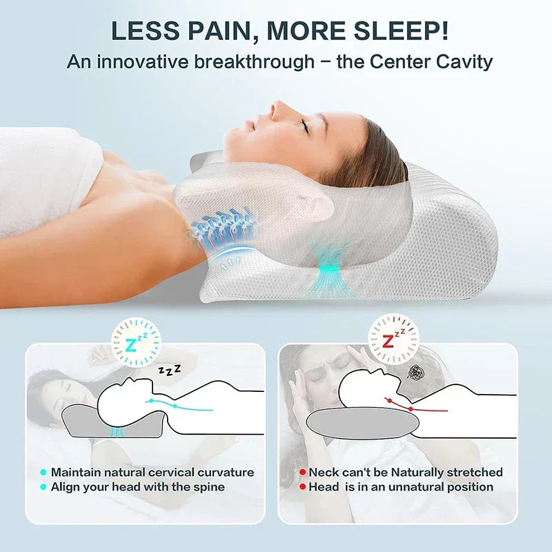 SomniEase Memory Foam-nakkepude – Kontureret ergonomisk design