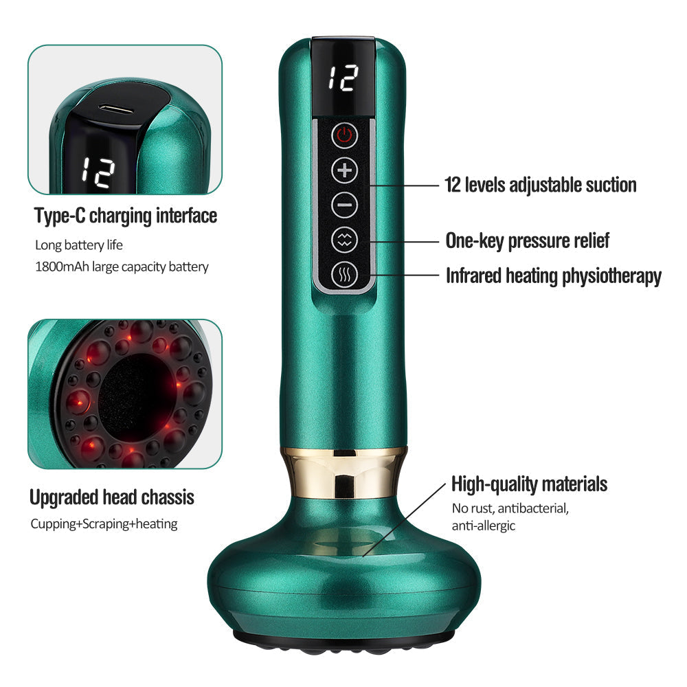 Elektrisk cupping-massager – vakuum-gua sha og infrarød varme