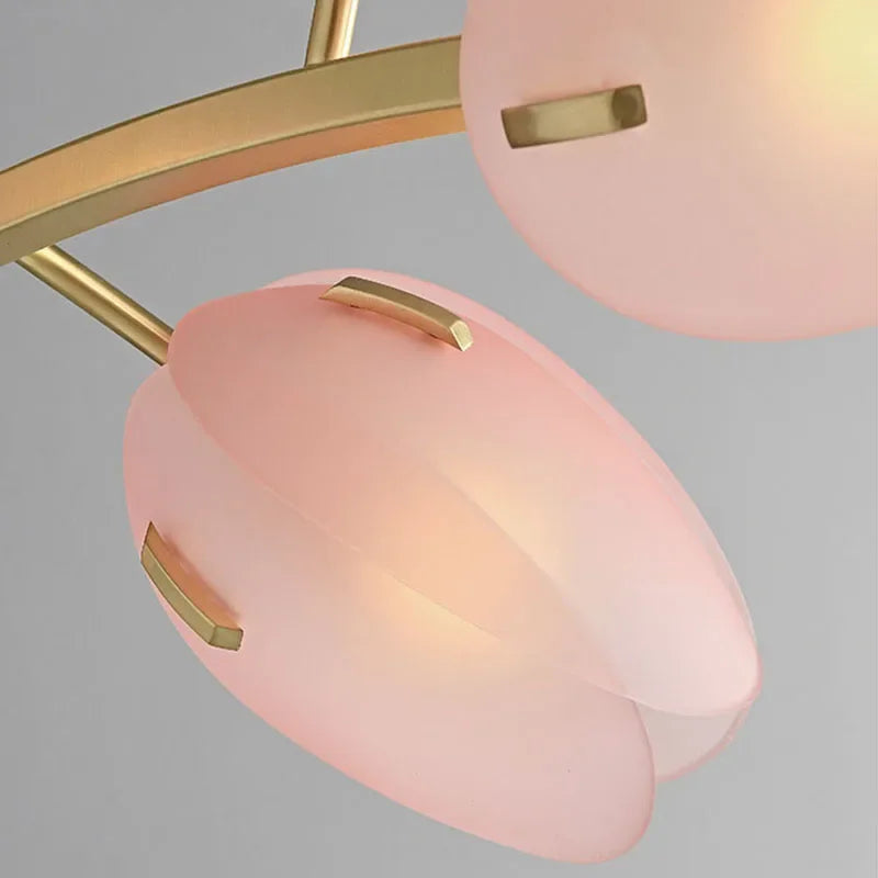 Nova Ceiling Light With Scandinavian Pink Tulip Glass Shade