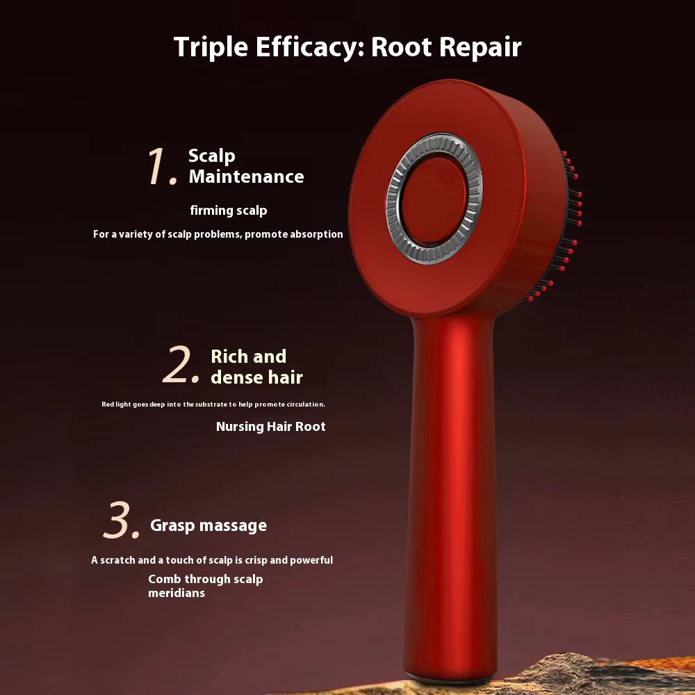 Pente de terapia capilar com luz vermelha — Tratamento para o crescimento do cabelo
