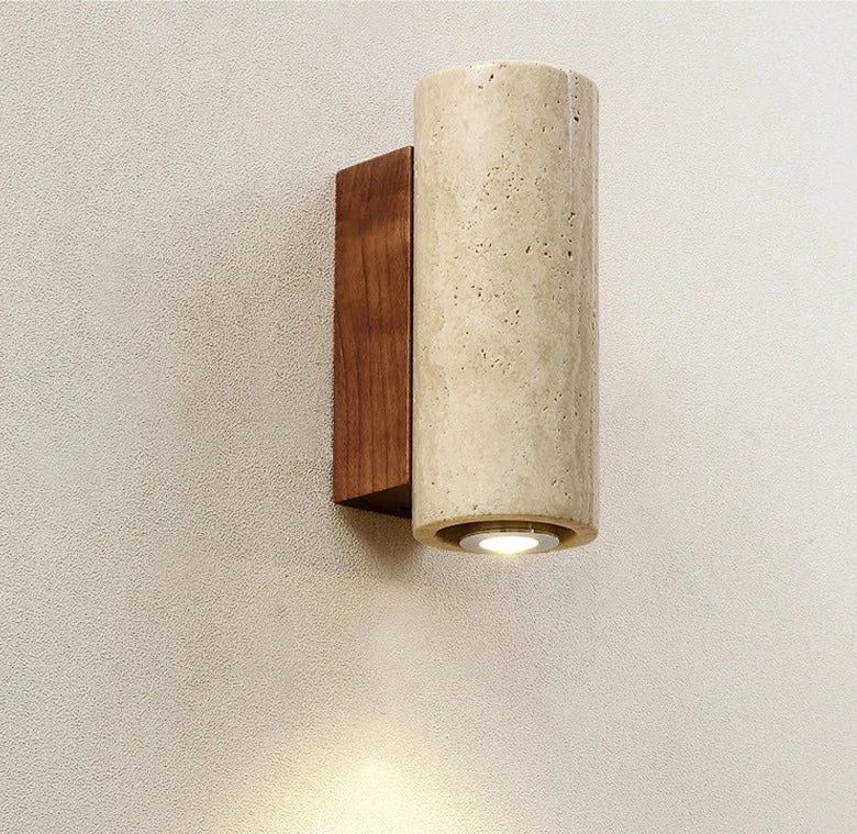 EmberStone Travertine Wall Light With LED For Living Rooms