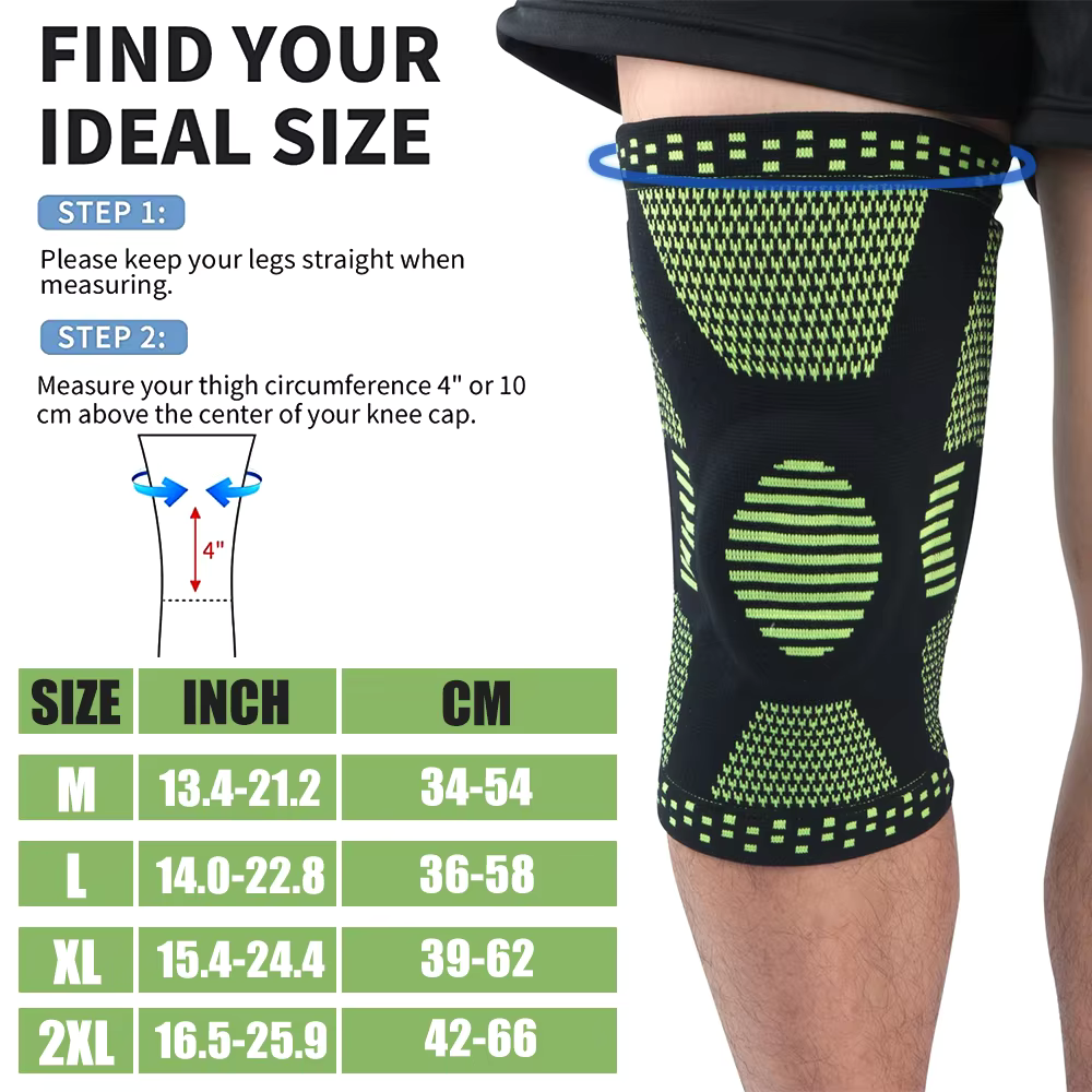 Genouillère de compression premium - Maintien toute la journée, soulagement instantané