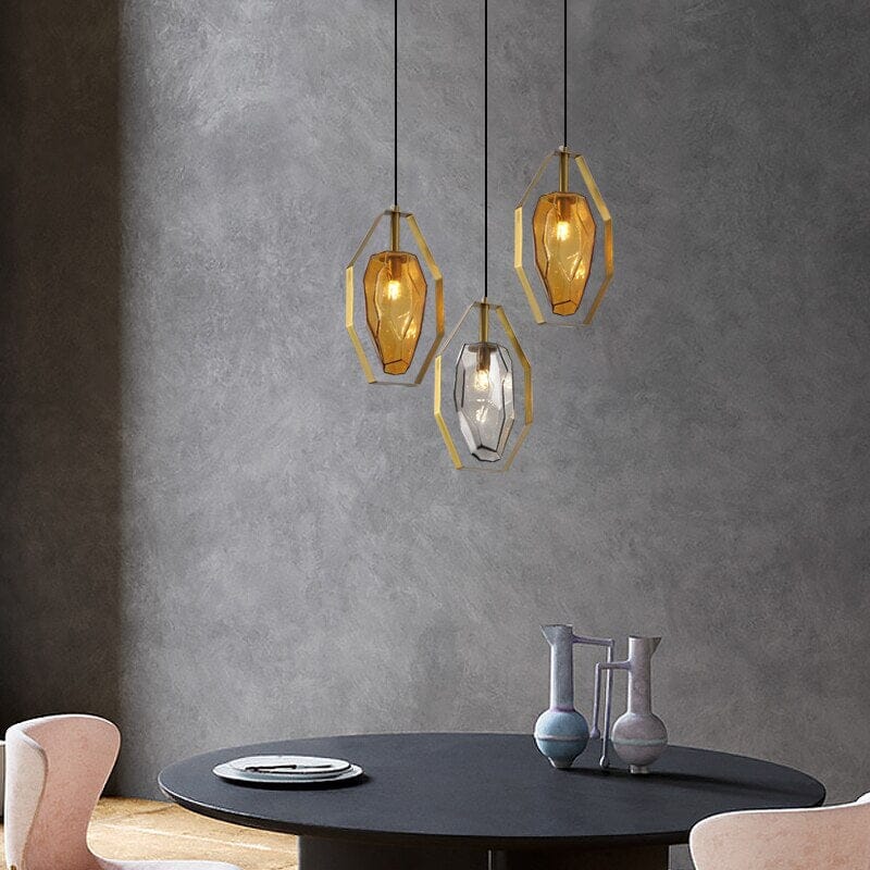 LyraLuxe Hängeleuchte modern für Innenräume mit Glas und Eisen