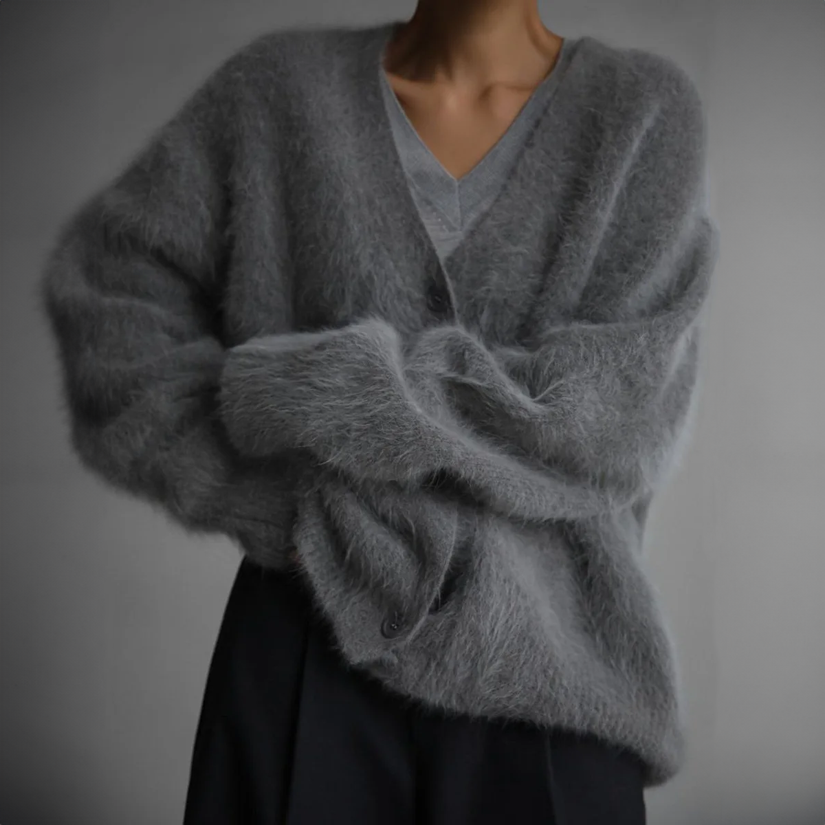 Cardigan in cashmere HAILEY — maglione comodo e morbido da indossare a strati