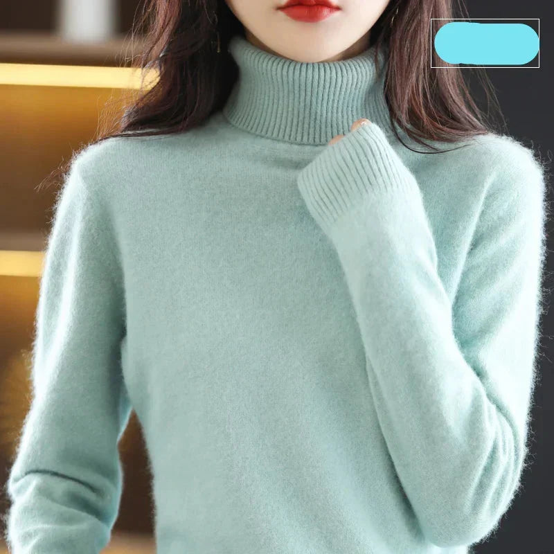 Emma-Pullover mit hohem Kragen aus 100 % reinem Kaschmir — Figurbetonte Silhouette