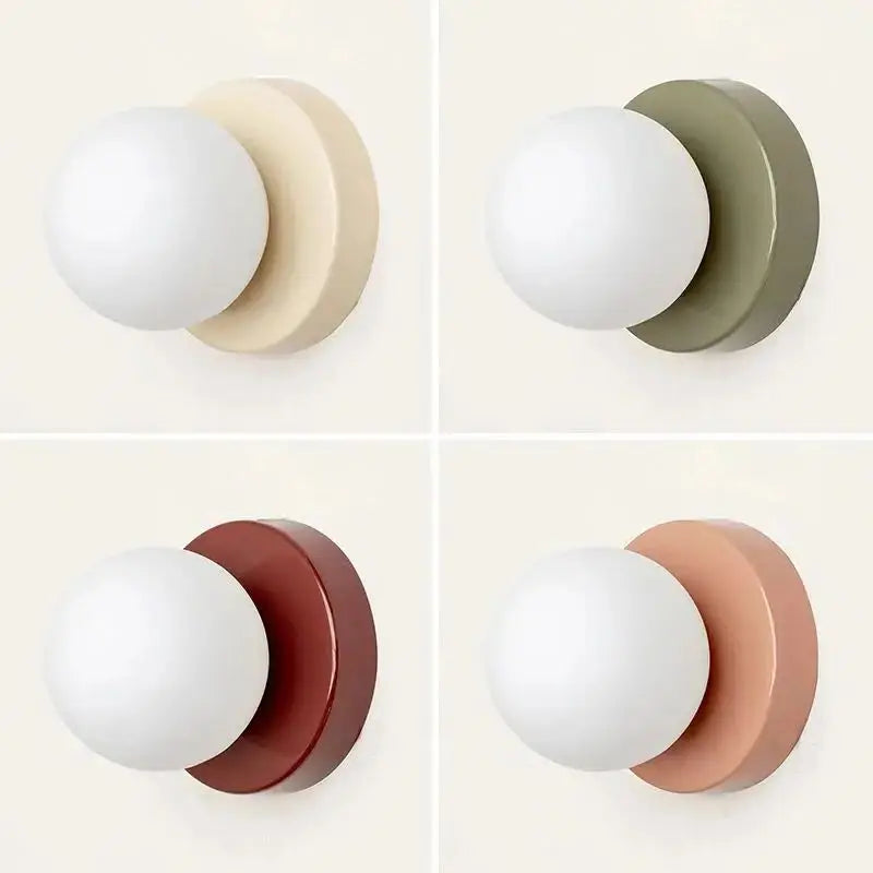 Scandinavische G9-wandlamp met glazen bolkap — minimalistisch bolontwerp