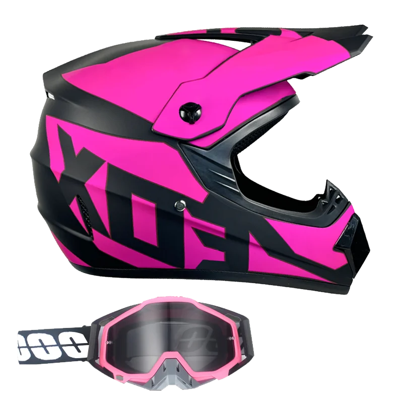 Kids Full-Face Motocross Helmet — Complete Set with Matching Goggles