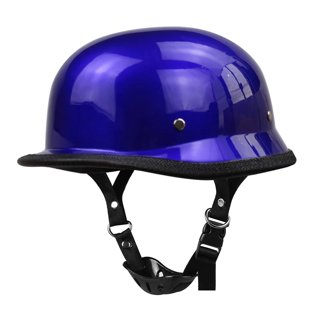 Vintage German Style Half Helmet — Lightweight ABS Shell, Quick Release Buckle, DOT ECE Certified