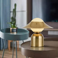 Lunara Gold Schreibtischlampe mit warmem LED-Leuchten für Kommoden und Schreibtische