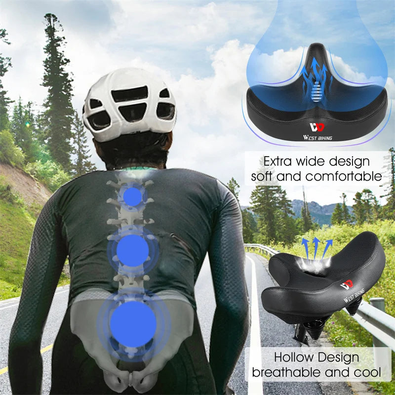 מושב אופניים ארגונומי רחב WEST BIKING ל-MTB, אופניים חשמליים ואופניים עירוניים