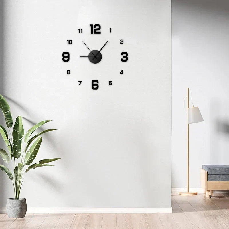 Sleek Frameless Wall Clock With Big Dial And Bold Hands