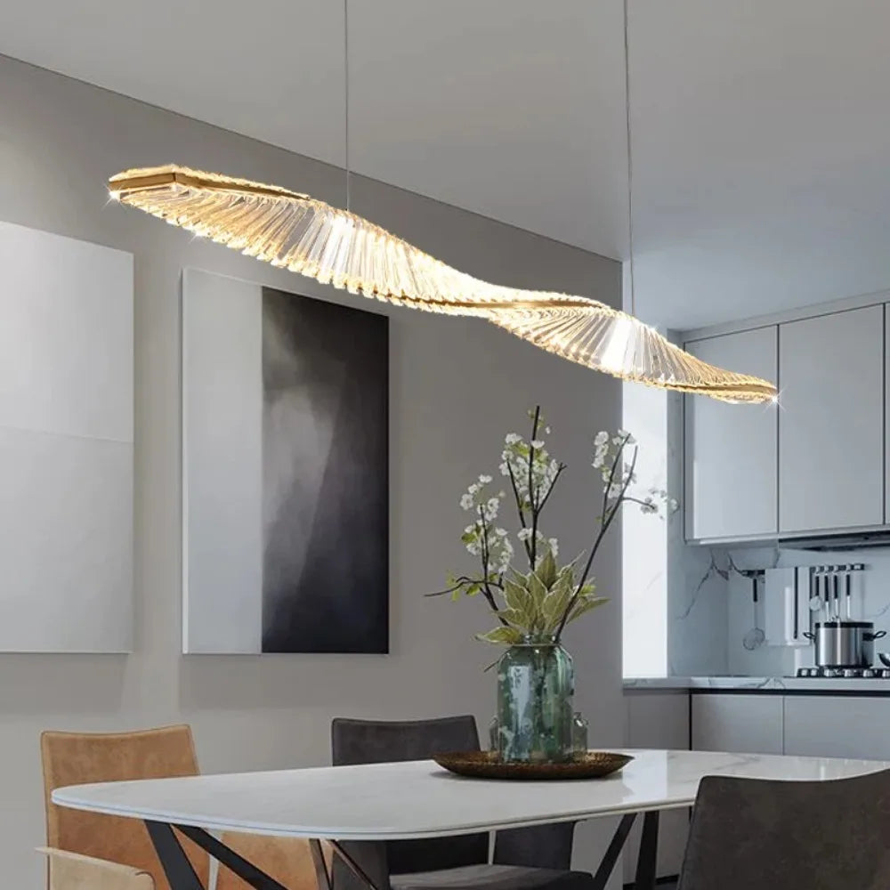 Lumeris Modern Crystal Spiral Pendant Light With LED For Dining Room
