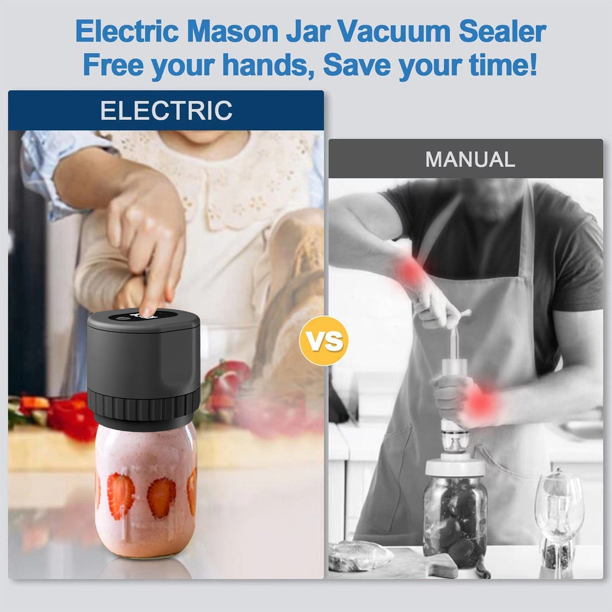 Premium Electric Mason Jar Vacuum Sealer Kit — Airtight Seal