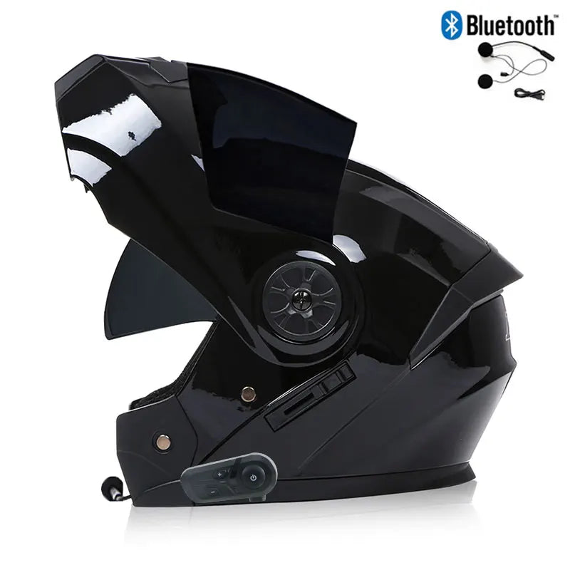 Modular Bluetooth Motorcycle Helmet — Flip-Up Chin Bar, Built-In Sun Visor