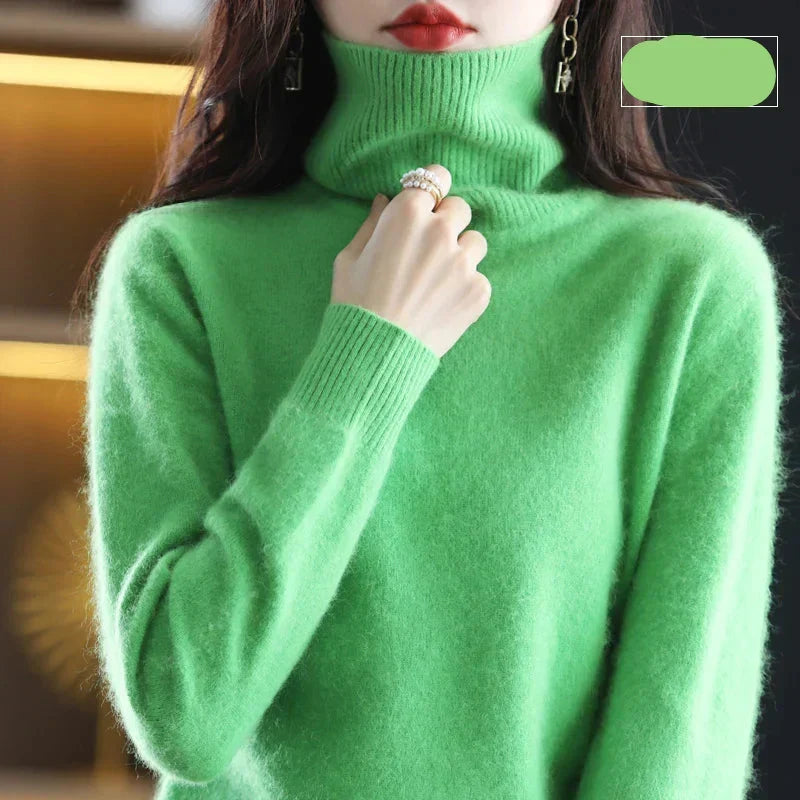 Emma-Pullover mit hohem Kragen aus 100 % reinem Kaschmir — Figurbetonte Silhouette