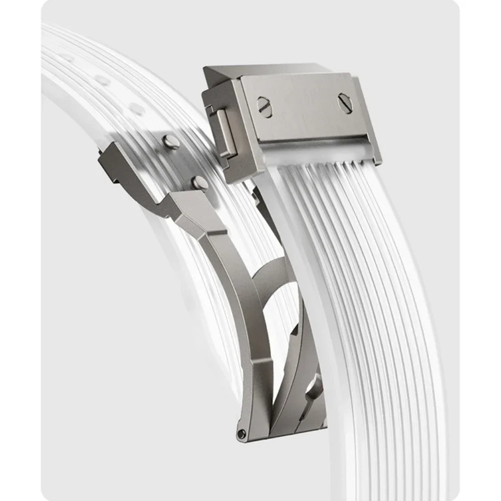 Bracelet en silicone transparent RM pour Apple Watch — Bracelet transparent