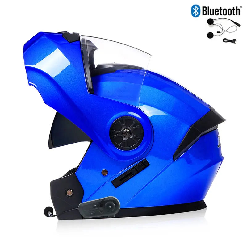 Modular Bluetooth Motorcycle Helmet — Flip-Up Chin Bar, Built-In Sun Visor