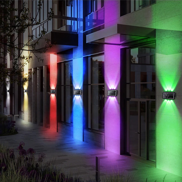 Solcelledrevet udendørs væglampe — energieffektiv LED-lampe
