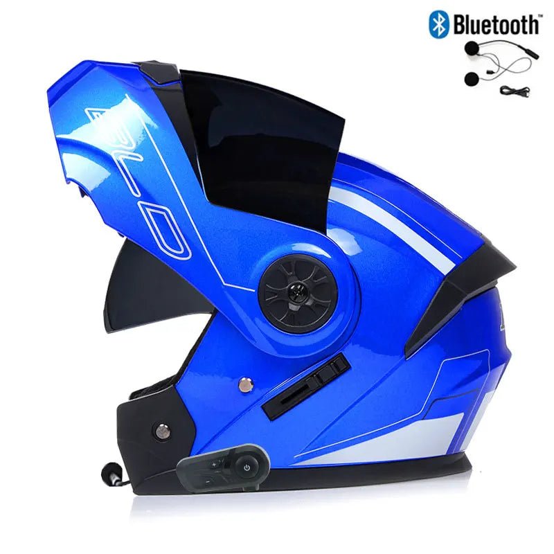 Modular Bluetooth Motorcycle Helmet — Flip-Up Chin Bar, Built-In Sun Visor