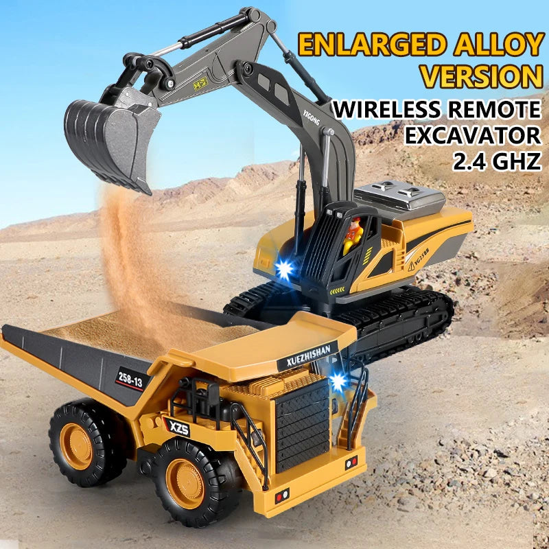 MegaMight RC Excavator — 1/20 Scale, 11-Channel Control