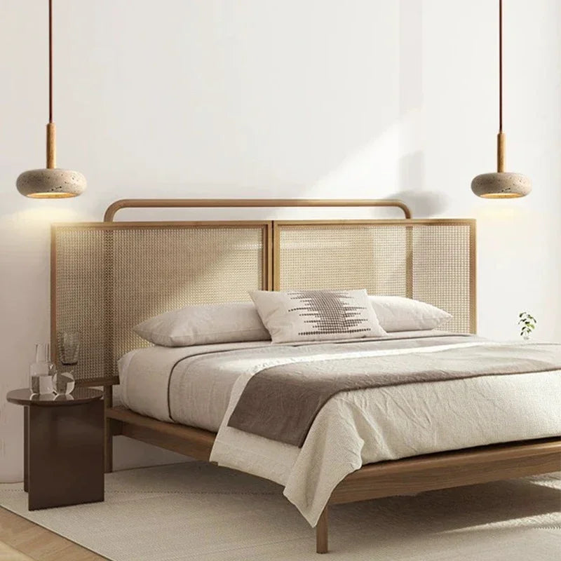 Lille LED-pendellampe — design i travertinsten
