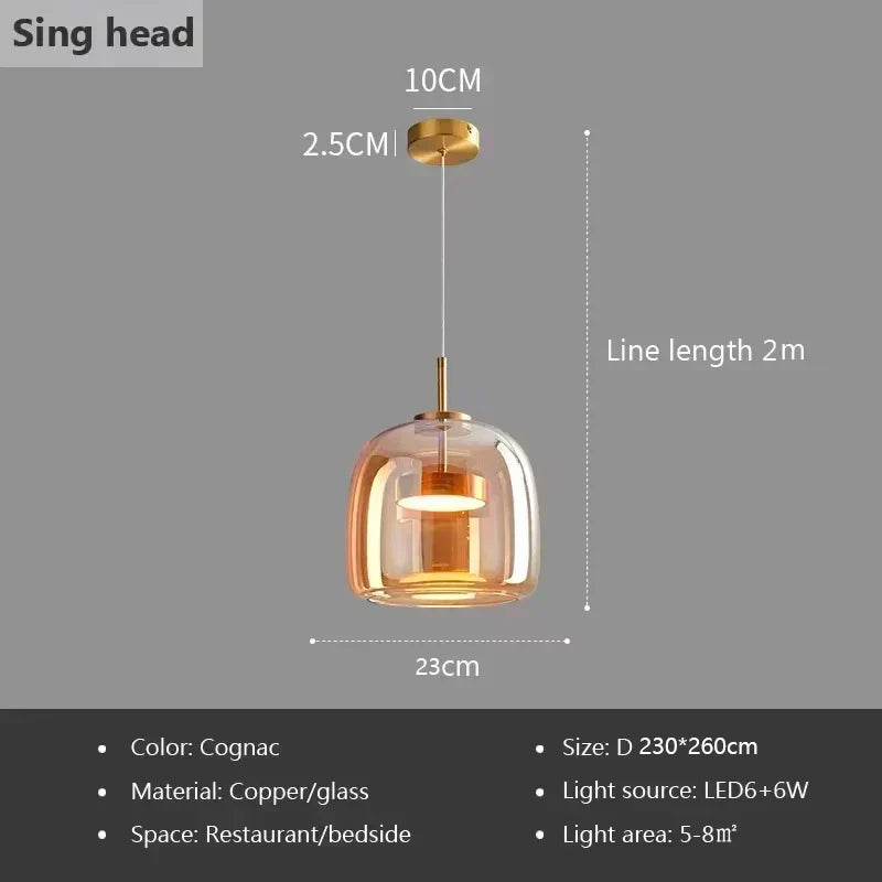 Nordisk LED-pendellampe i glas — moderne luksusbelysning